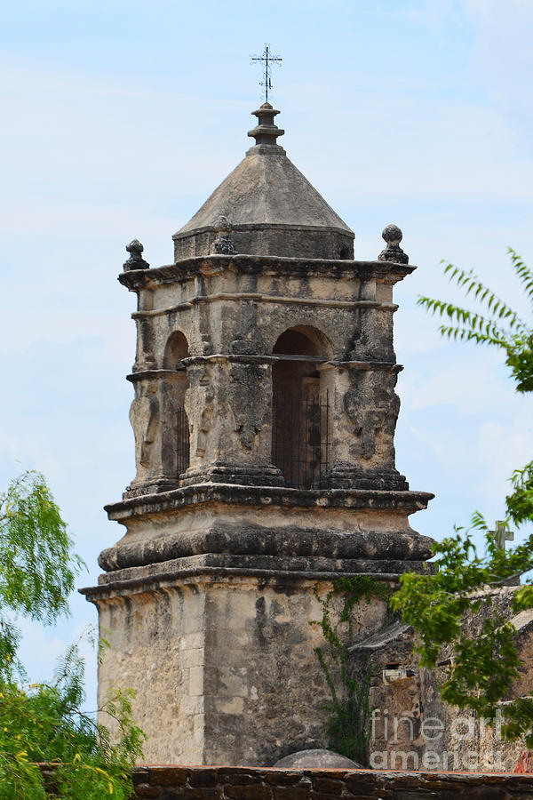 San Antonio Photograph - San Jose Mission Steeple in San Antonio Missions National Historical Park by Shawn OBrien