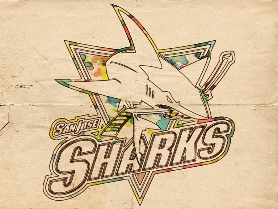 San Jose Sharks Vintage Poster Painting by Florian Rodarte San Jose Sharks Vintage Poster Painting by Florian Rodarte