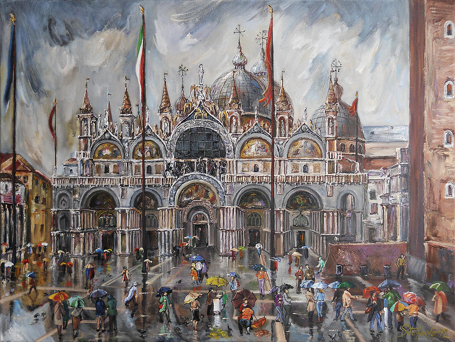 Traditional Digital Art - San Marco - Sudden Rain by Stefano Popovski Traditional Digital Art - San Marco - Sudden Rain by Stefano Popovski