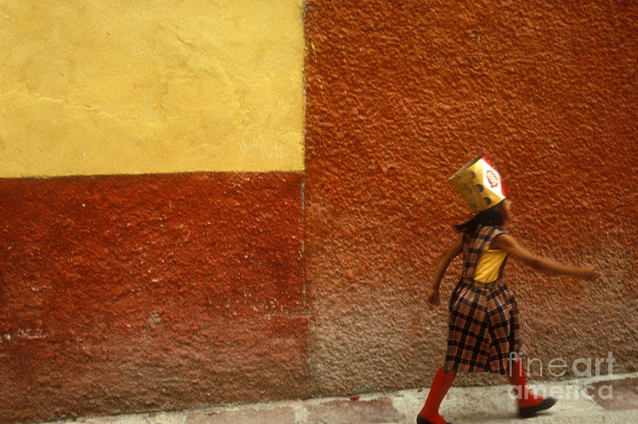 Hat Photograph - SAN MIGUEL GIRL San Miguel de Allende Mexico by John  Mitchell