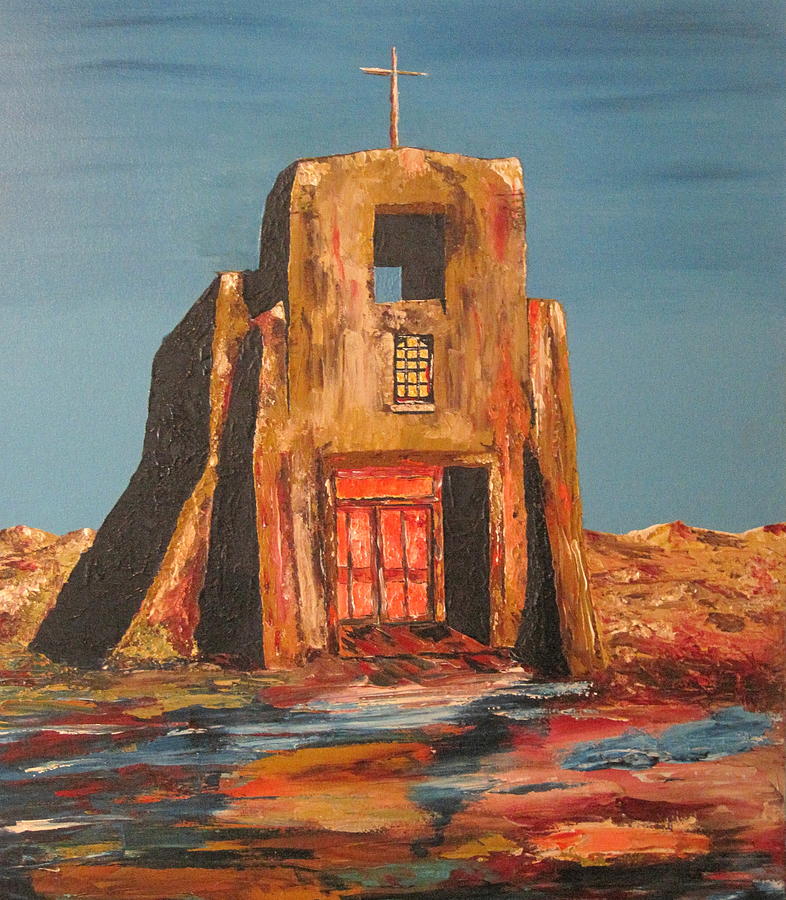 San Miguel Mission Santa Fe NM Painting by Tom Shinas | Fine Art America