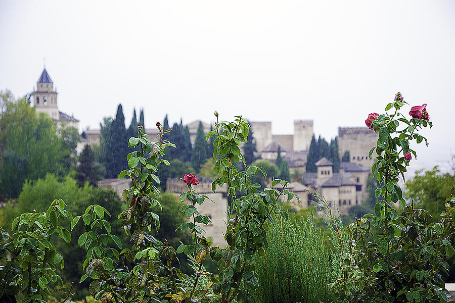 San Nicolas View Of The Alhambra On A Rainy Day - Granada - Spain - Spain Photograph by Madeline Ellis