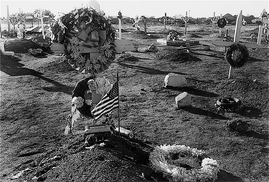 San Xavier Mission graveyard Tohono Oodham Indian Reservation Tucson Arizona 1987 Photograph by David Lee Guss