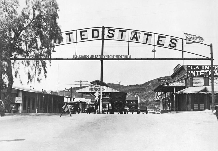 San Ysidro Border Crossing Photograph by Underwood Archives