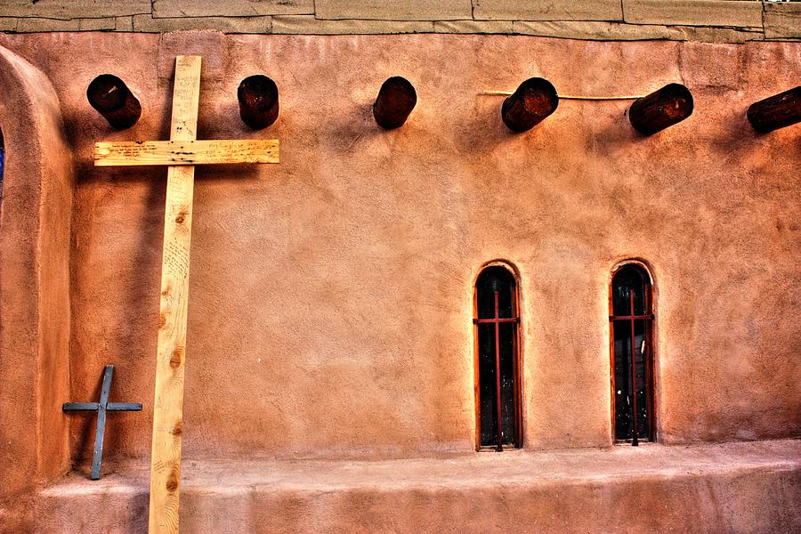 Vintage Photograph - Santuario Four Crosses by Lanita Williams