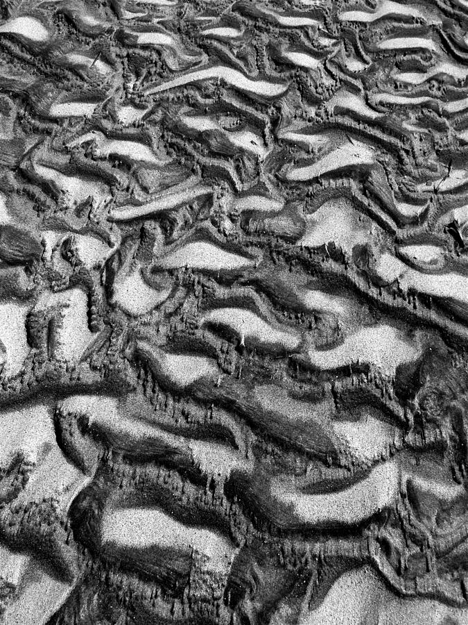 Black-and-White Sand Abstract Photograph by Jean Wright