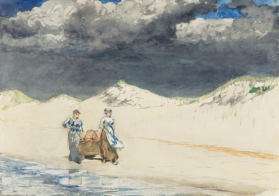 Sand and Sky Drawing by Winslow Homer