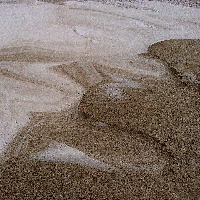 Beach Photograph - #sand And #snow #lakemichigan by Angie Gooding