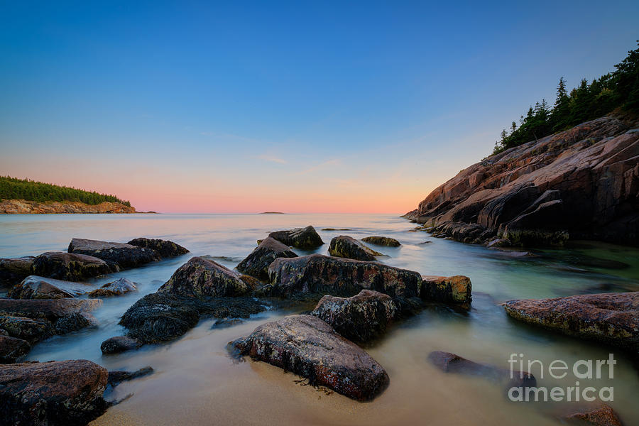 Acadia National Park Photograph - Sand Beach Sunset  by Michael Ver Sprill