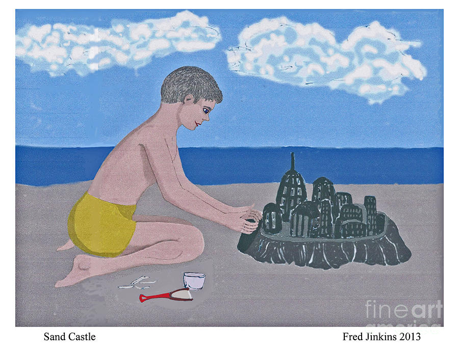 Castle Painting - Sand Castle by Fred Jinkins