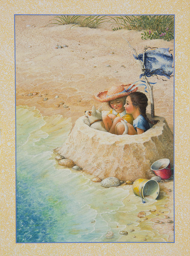 Sand Castle Painting by Lynn Bywaters