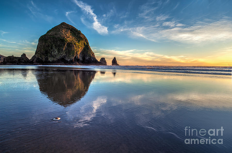 Cannon Beach Photograph - Sand Dollar Sunset Repose by Mike Reid