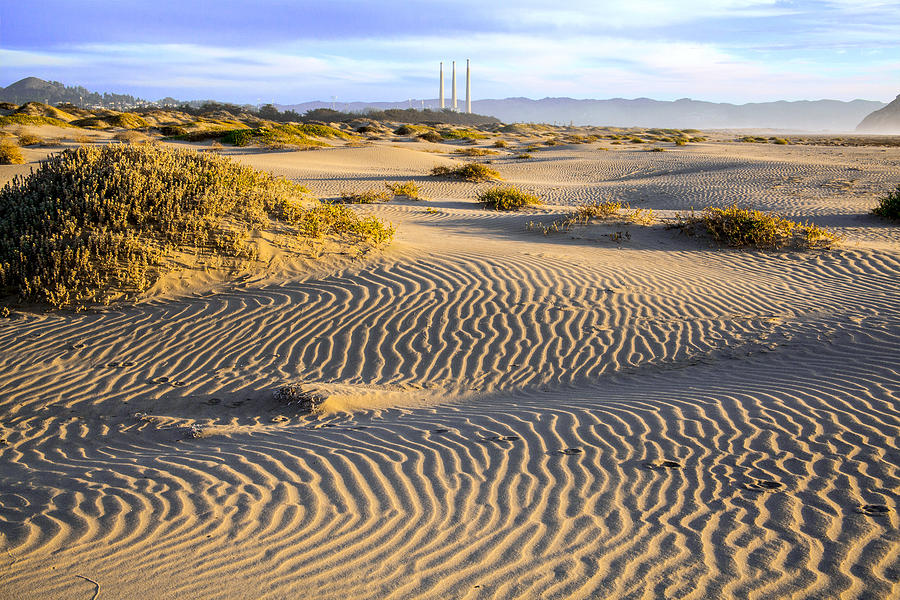 Sand Dunes Casting a Shadow Beach Landscape Fine Art Photography Print Photograph by Jerry Cowart