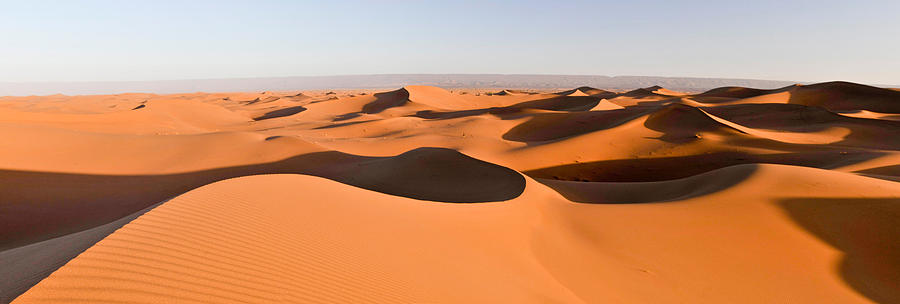 Sand Dunes In A Desert, Erg Chigaga Photograph by Panoramic Images - Pixels