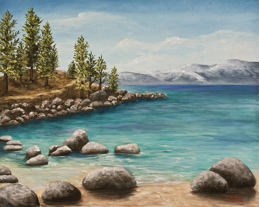Landscape Painting - Sand Harbor Lake Tahoe by Darice Machel McGuire
