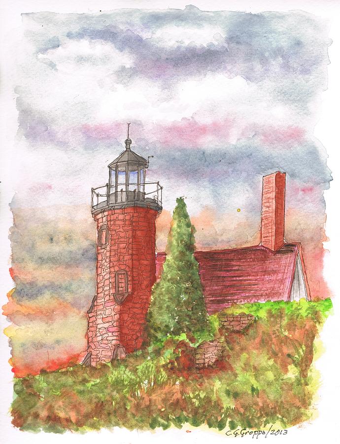 Sand Island Lighthouse - Wisconsin Painting by Carlos G Groppa