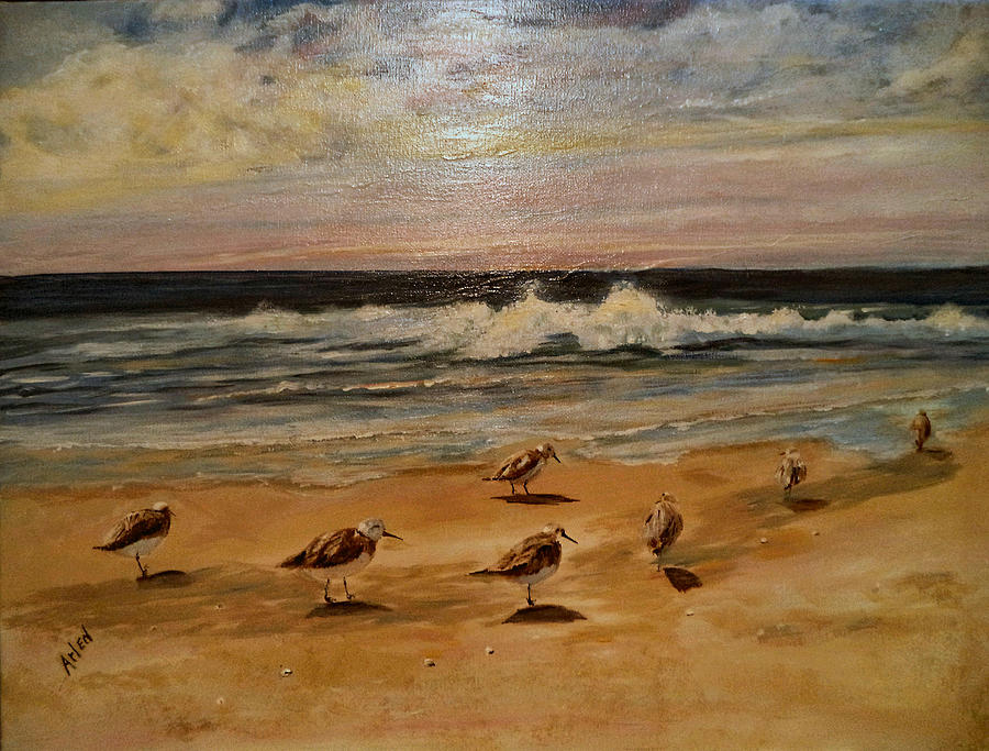 Sand Pipers Painting by Arlen Avernian - Thorensen