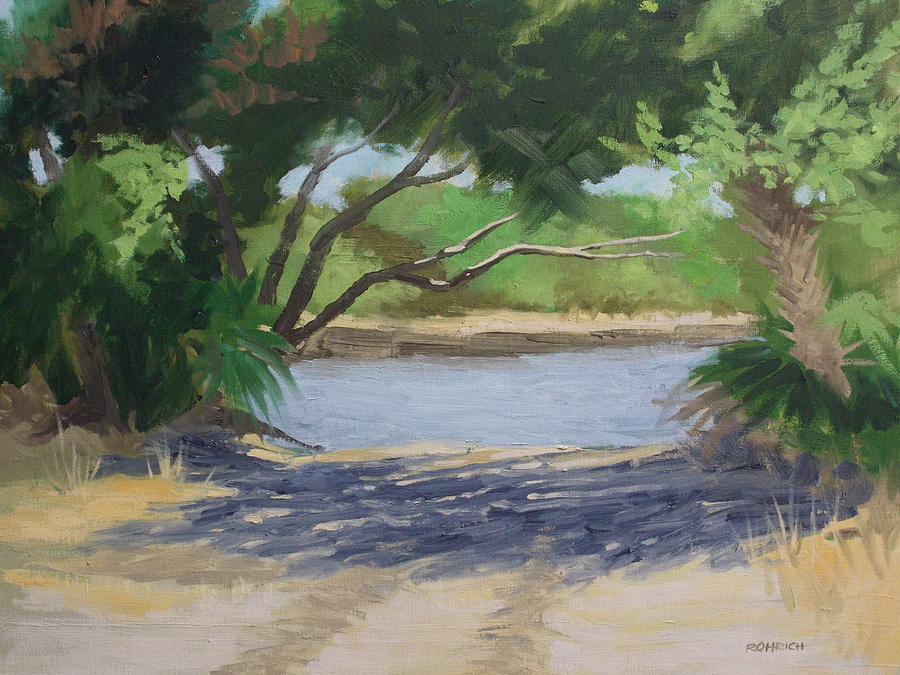 Nature Painting - Sand Ramp To Intracoastal by Robert Rohrich