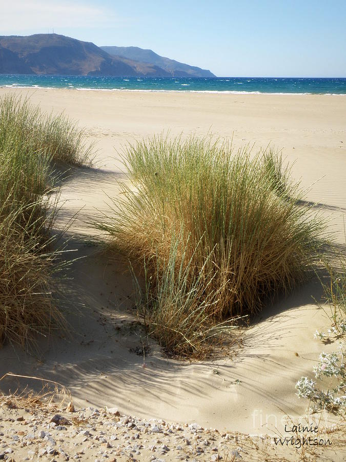 Sand Sea Mountains - Crete Photograph by Lainie Wrightson