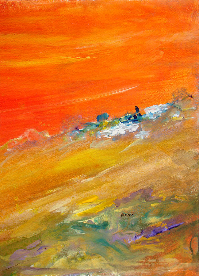 Orange Painting - Sand Slide by Tonya Schultz