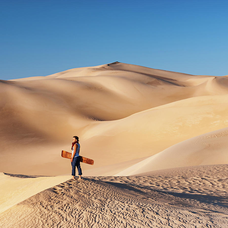 Sandboarding In The Sahara Desert Photograph by Hadynyah