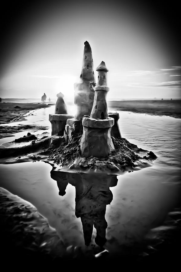 Sandcastle in Black and White Photograph by Joseph Bowman