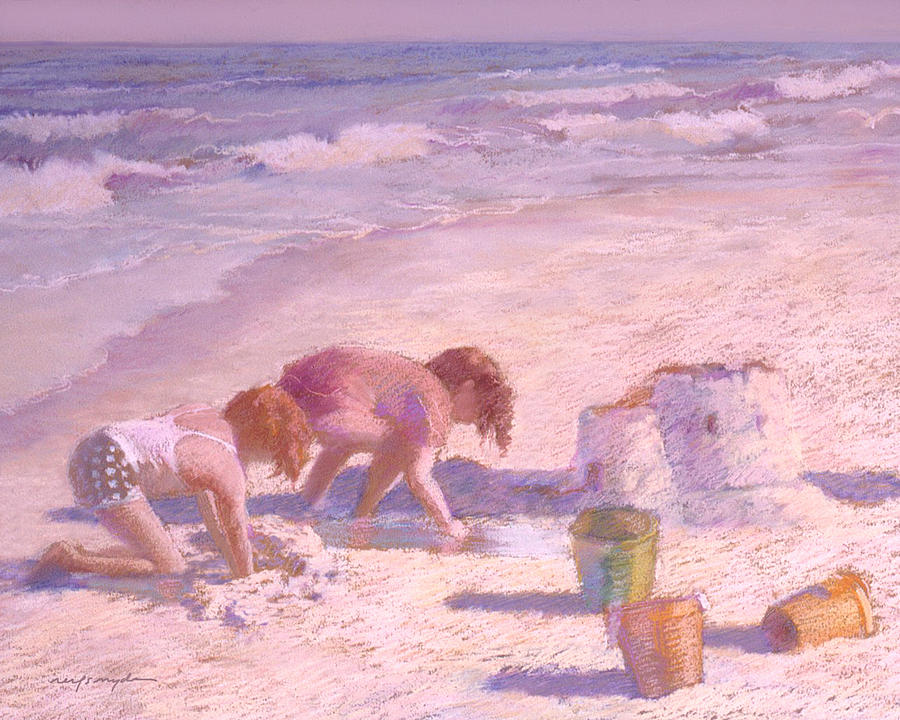 Sandcastle Painting by J Reifsnyder
