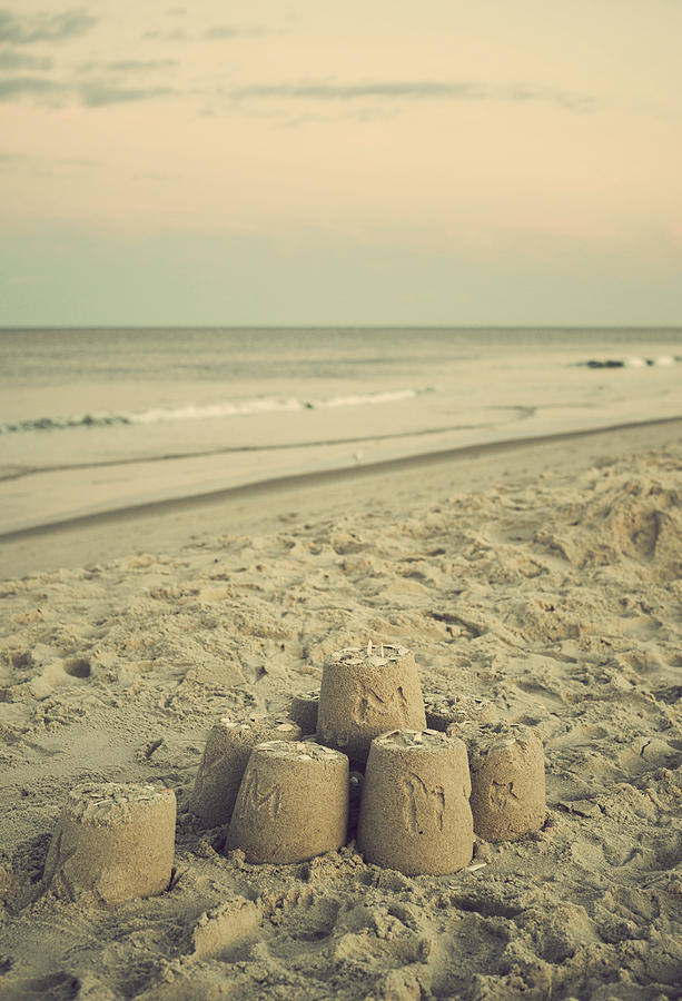 Sunset Photograph - Sandcastle - Vintage by Terry DeLuco