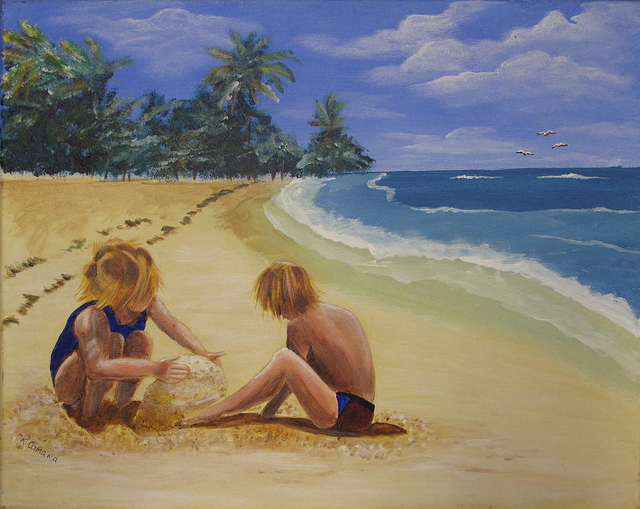 Sandcastles Painting by Kathie Camara