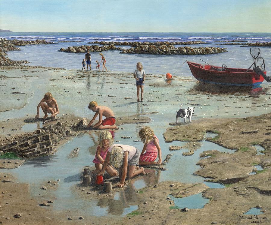 Sandcastles Painting by Richard Harpum