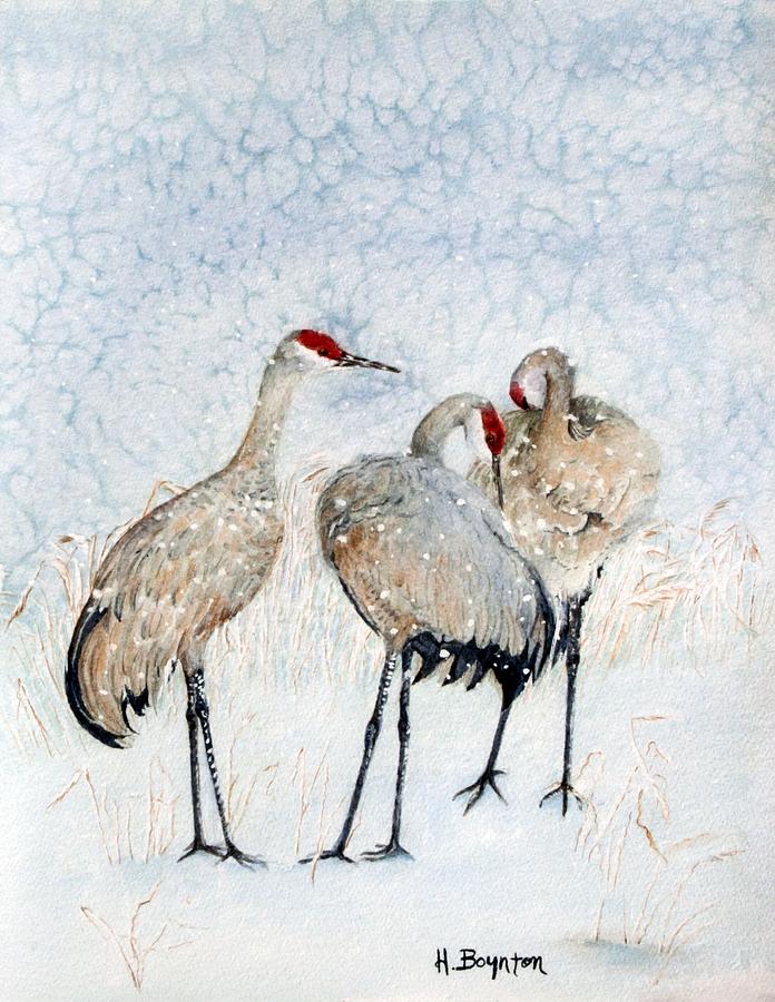 Sandhill Cranes Painting by Hannah Boynton Fine Art America