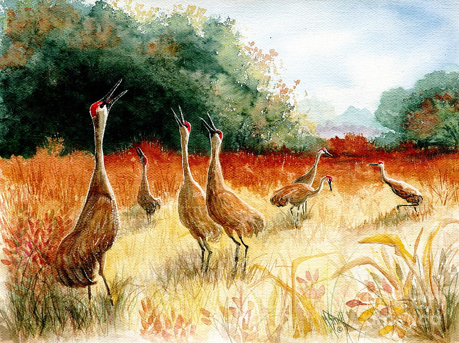 Nature Painting - Sandhill Serenade by Marilyn Smith