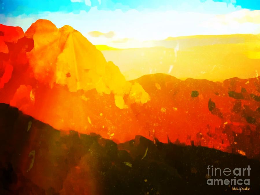 Sandia Sunrise  Painting by Michelle Stradford