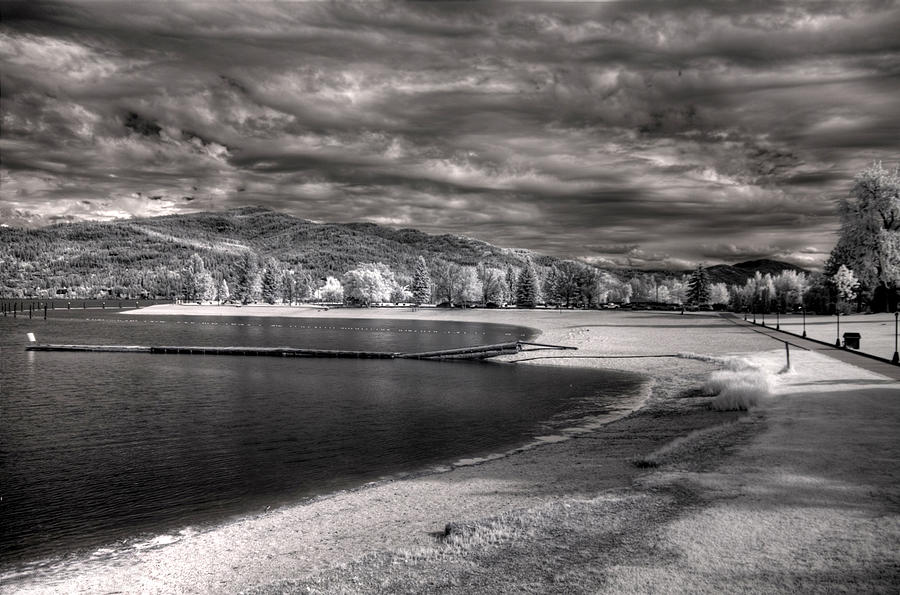 Sandpoint City Beach In Infrared 1 Photograph by Lee Santa