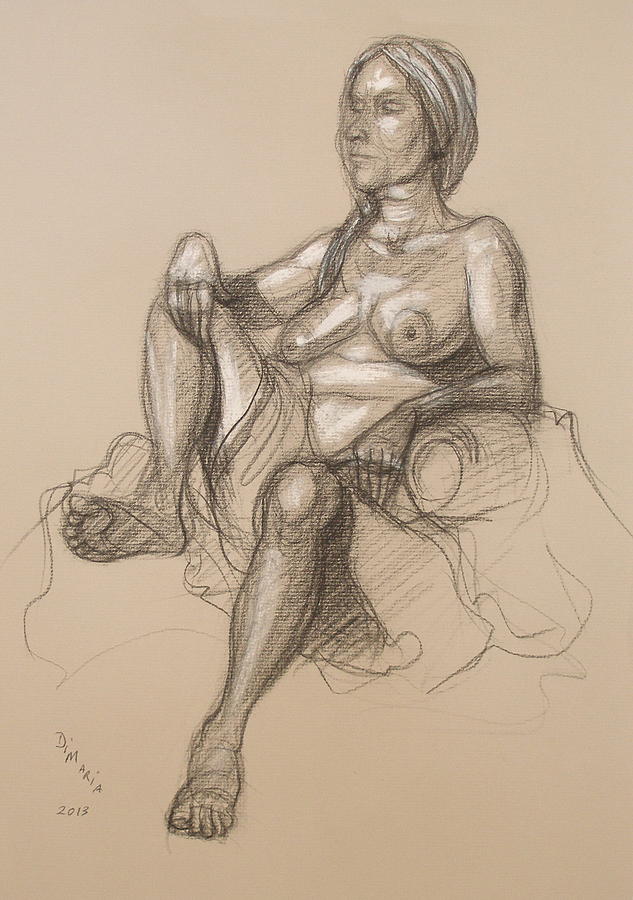 Sandra Reclining #1 Drawing by Donelli  DiMaria