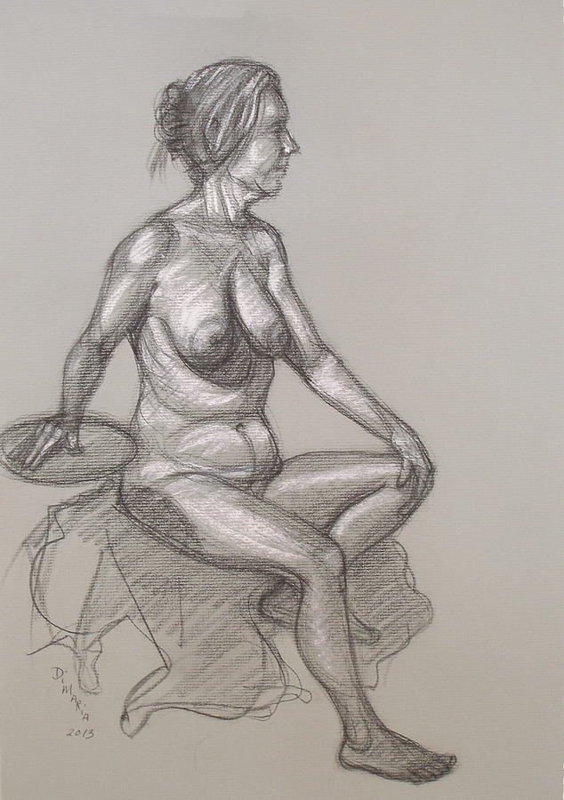 Sandra Seated #3 Drawing by Donelli  DiMaria