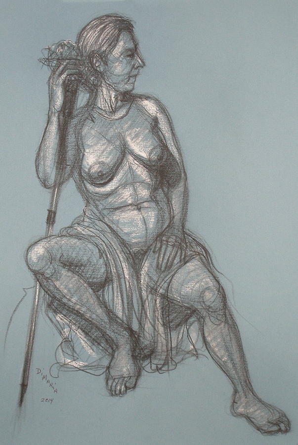 Sandra with Staff Drawing by Donelli  DiMaria