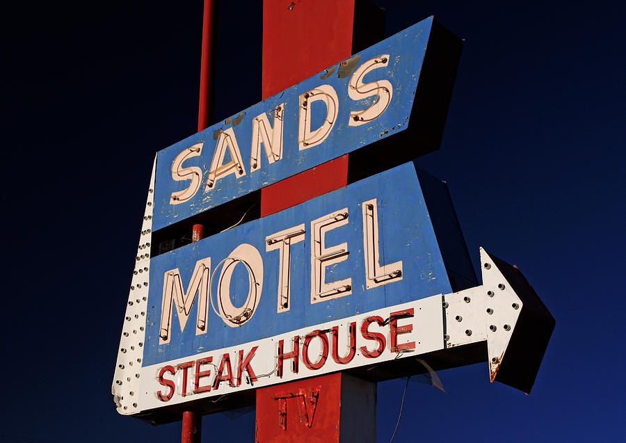 Sands Motel Neon Photograph by Daniel Woodrum