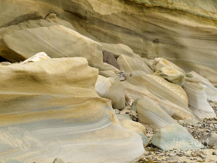 Sandstone Sediment Smoothed And Rounded By Water Photograph