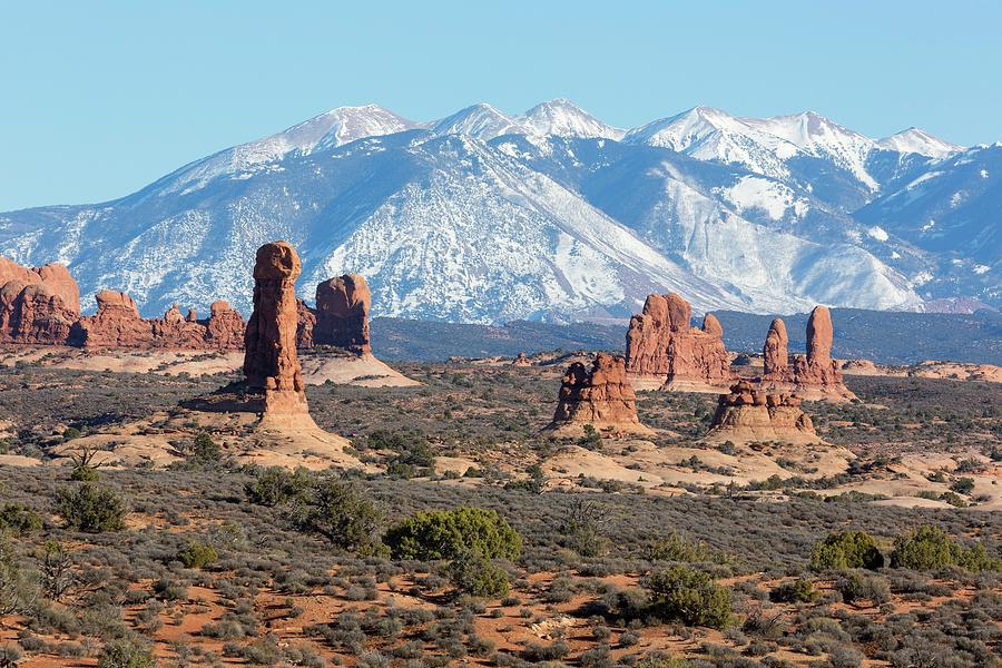 Sandstone Towers And La Sal Mountains Photograph by Dr Juerg Alean/science Photo Library