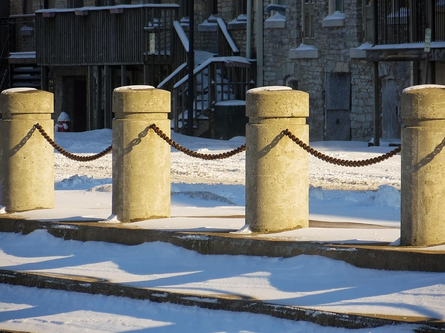 Sandusky Ohio - Snowy Pillars Photograph by Shawna Rowe