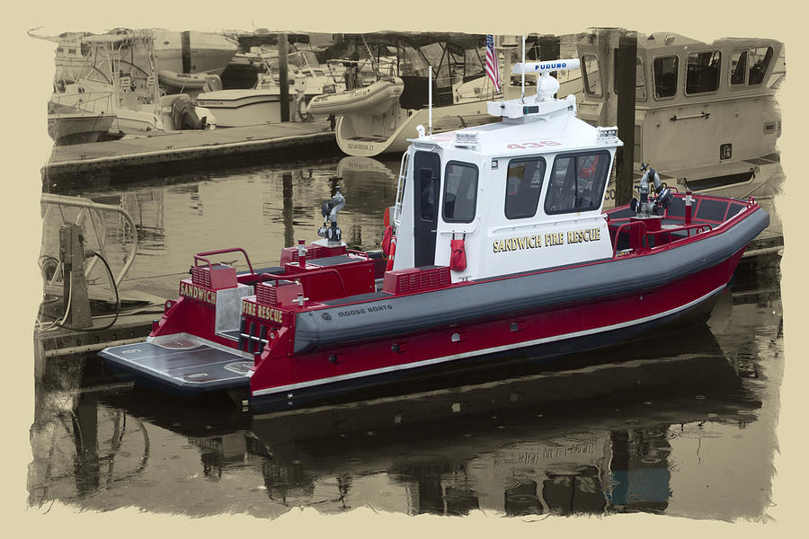 Sandwich Cape Cod Fire Rescue Boat Photograph by Constantine Gregory