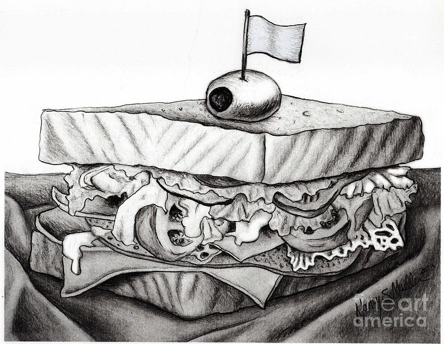 Sandwich Drawing by Nancy Mueller