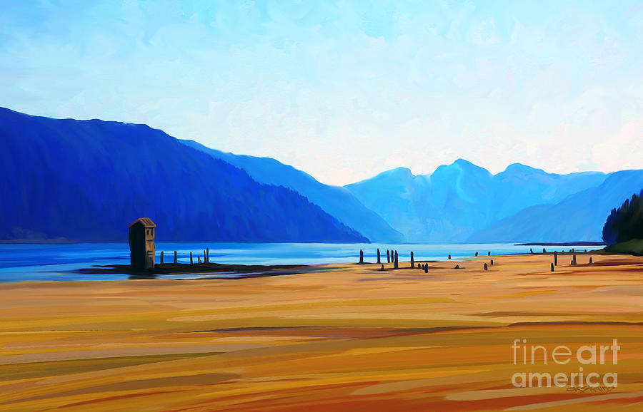 Mountain Painting - Sandy Beach by Dorinda K Skains