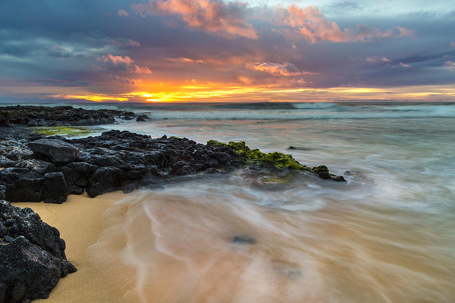 Sunset Photograph - Sandy Beach Sunrise 9 by Leigh Anne Meeks