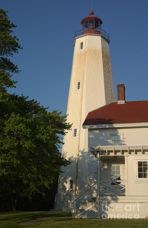 Sandy Hook Lighthouse at Dusk Photograph by Anna Lisa Yoder