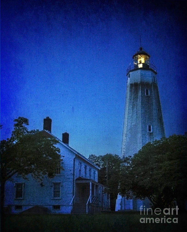Sandy Hook Lighthouse at Twilight Photograph by Debra Fedchin