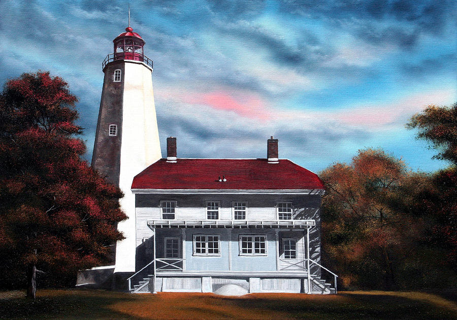 Sandy Hook Lighthouse Painting by Daniel Carvalho