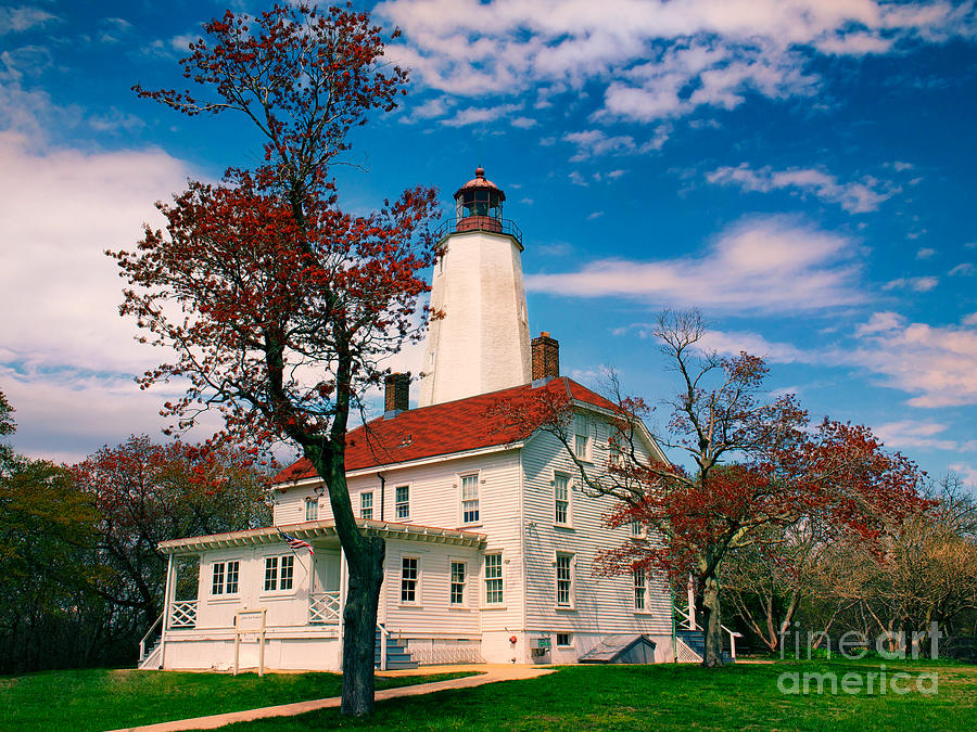 Sandy Hook Lighthouse in Spring Photograph by Mark Miller