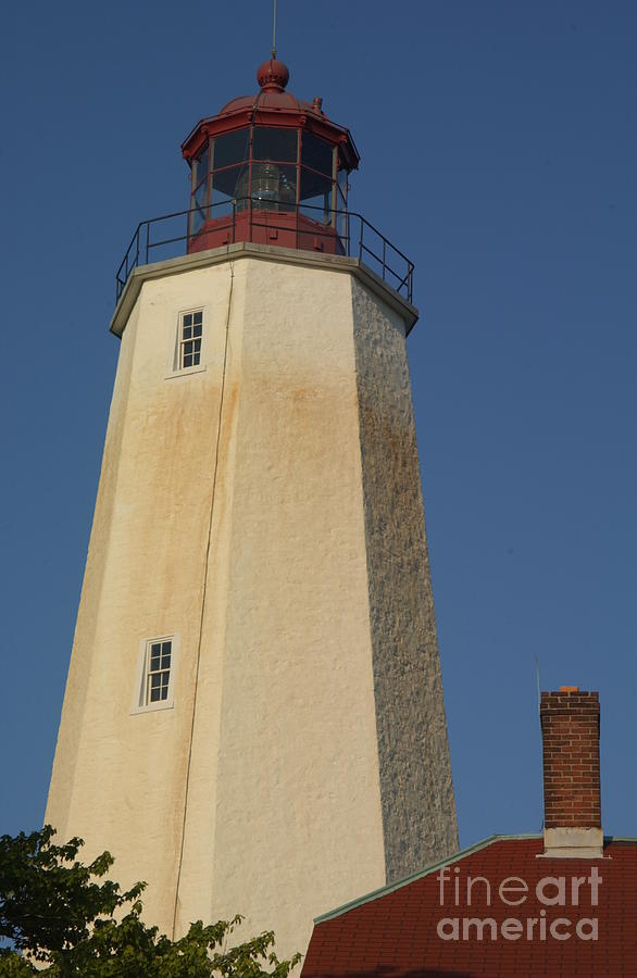 Sandy Hook Lighthouse Tower at Dusk Photograph by Anna Lisa Yoder